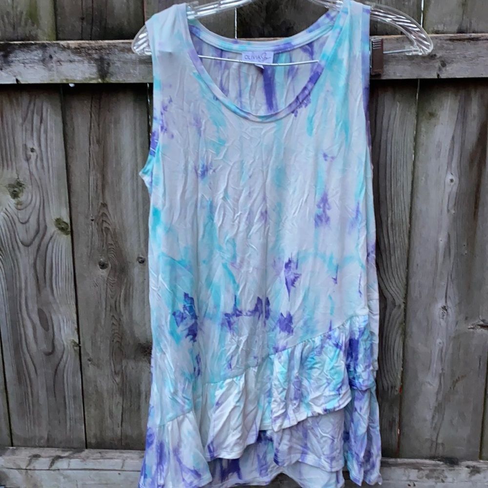 Olivia Sky Ruffle Top sz. M